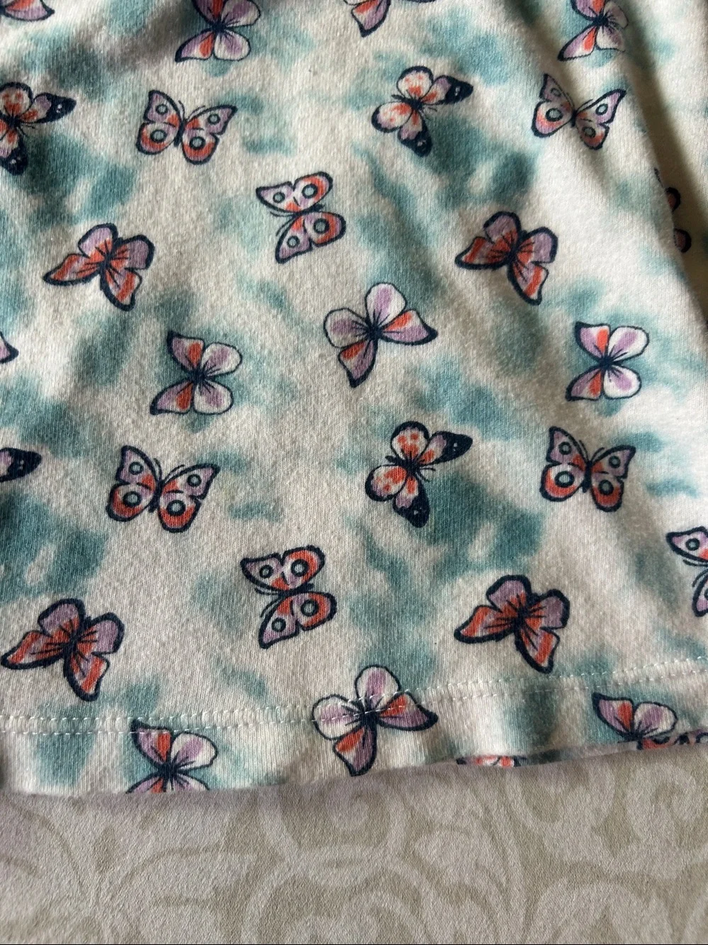 wonder nation White and Pink Butterfly Long-Sleeve Pajama Set